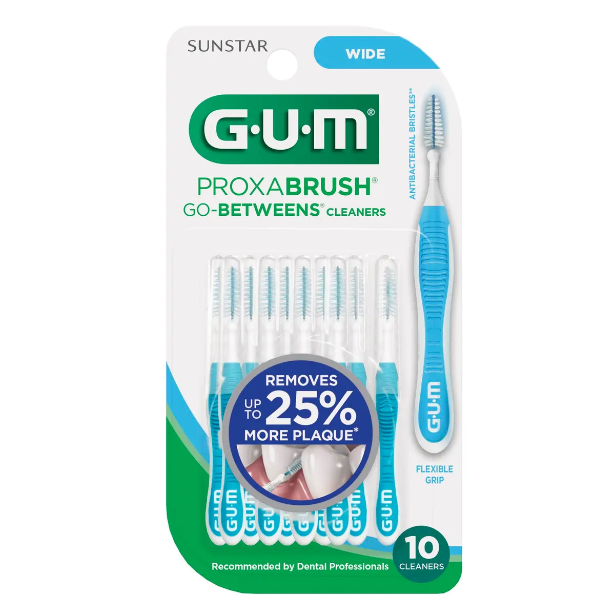 GUM Proxabrush Go-Betweens Wide Interdental Brushes 60 Count (6 Pack) | Clinically Designed for Braces & Implants - view 8