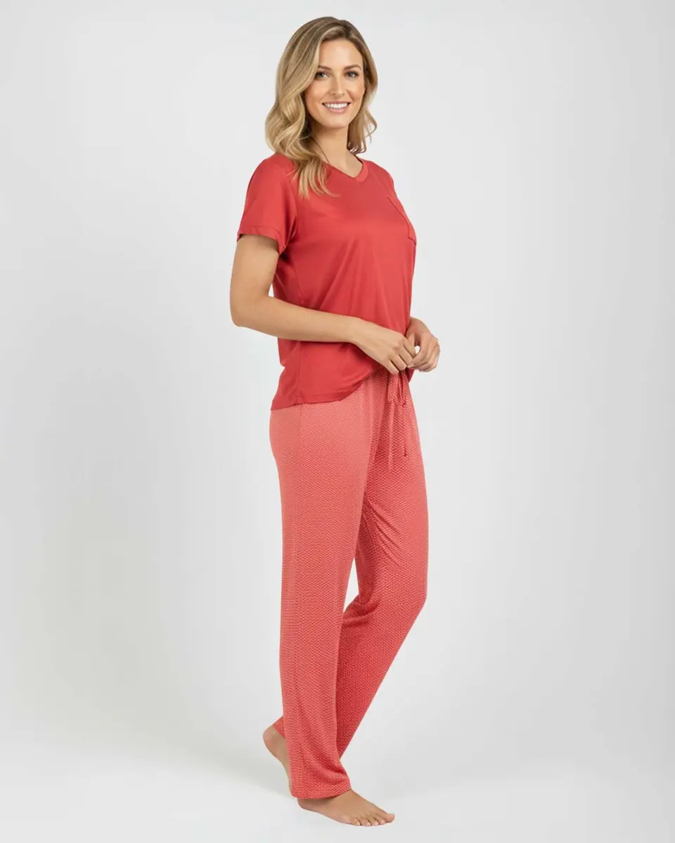 Real Essentials Women's Pajama Sets Short Sleeve Sleepwear 2 Pack | Silky Soft, Comfy & Breathable (en_US) - view 6