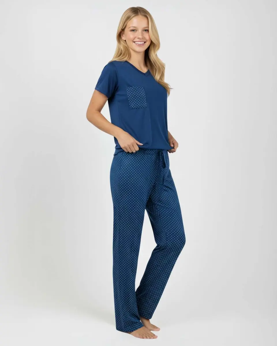 Real Essentials Women's Pajama Sets Short Sleeve | Comfy, Silky, Lightweight (95% Polyester, 5% Spandex) - view 6