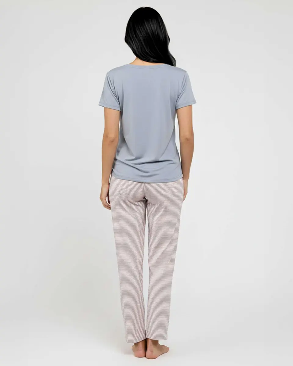Real Essentials Women's Pajama Sets Short Sleeve | Comfy, Silky, Lightweight (95% Polyester, 5% Spandex) - view 8
