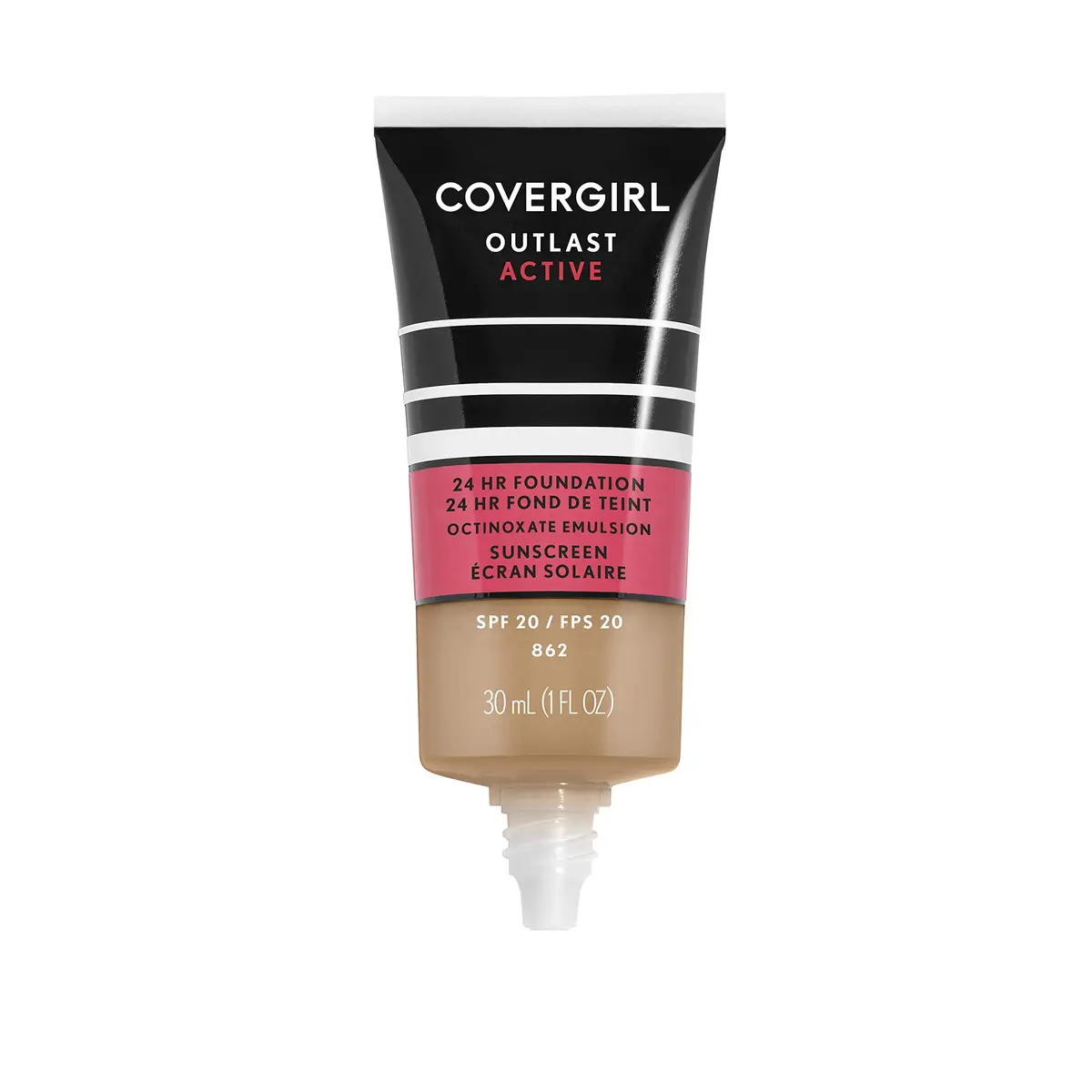 COVERGIRL Outlast Active Foundation, Natural Tan, 1 Ounce | Sweat-proof, 24H Wear, Pore-Friendly - view 2