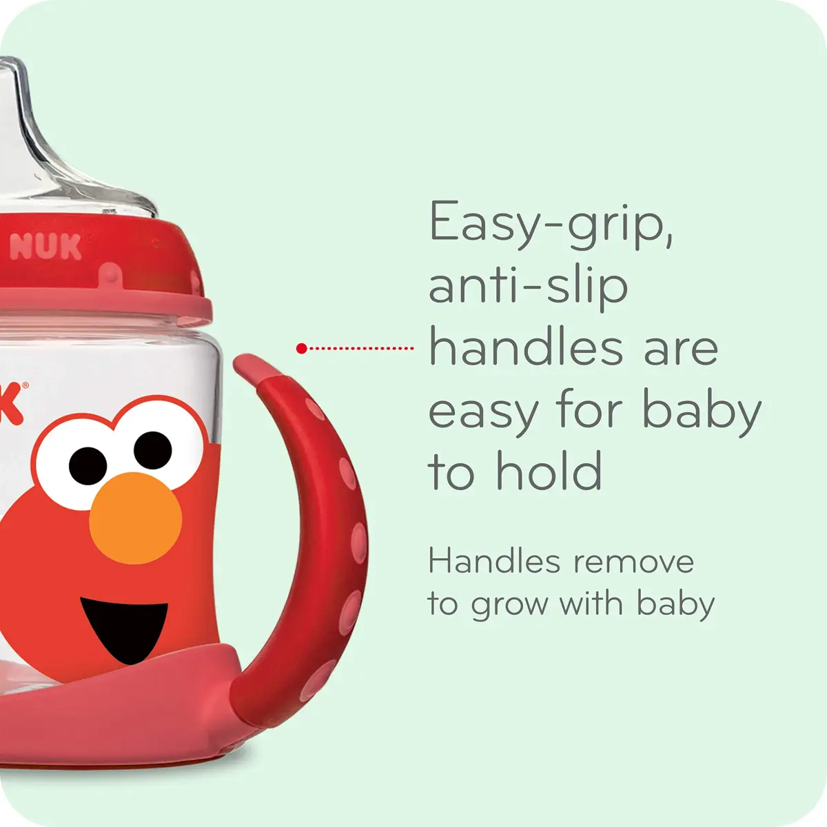 NUK Sesame Street Learner Cup Elmo 148ml (5 Ounce) | BPA-Free Spill-Proof Sippy Cup for Toddlers 6+ Months - view 3