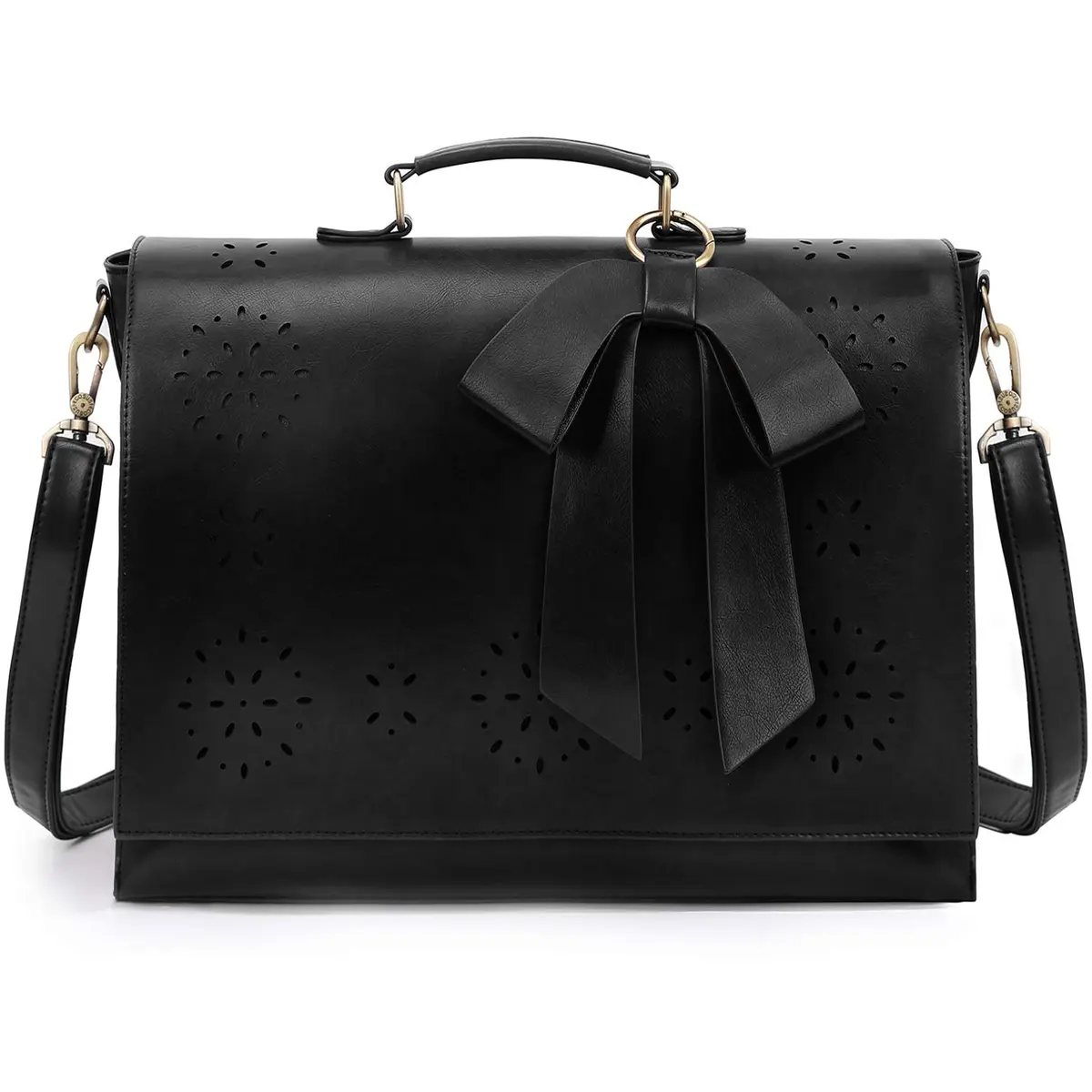 ECOSUSI Briefcase for Women Leather 15.6 inch | Elegant Vintage Business Bag with Laptop Compartment - main product image