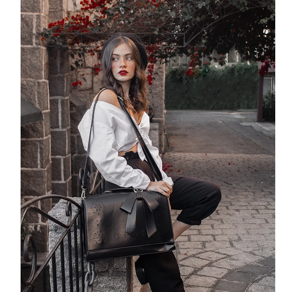 ECOSUSI Briefcase for Women Leather 15.6 inch | Elegant Vintage Business Bag with Laptop Compartment - view 2