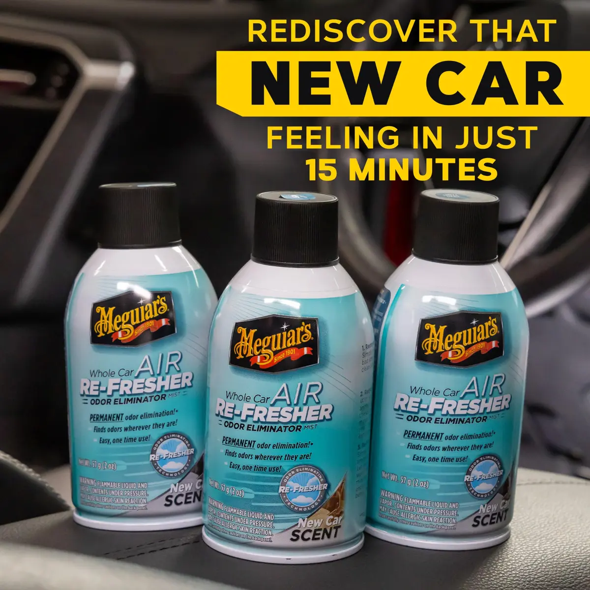 Meguiar’s Whole Car Air Refresher Odor Eliminator Mist 6 Fl Oz (177ml) | New Car Scent - view 5