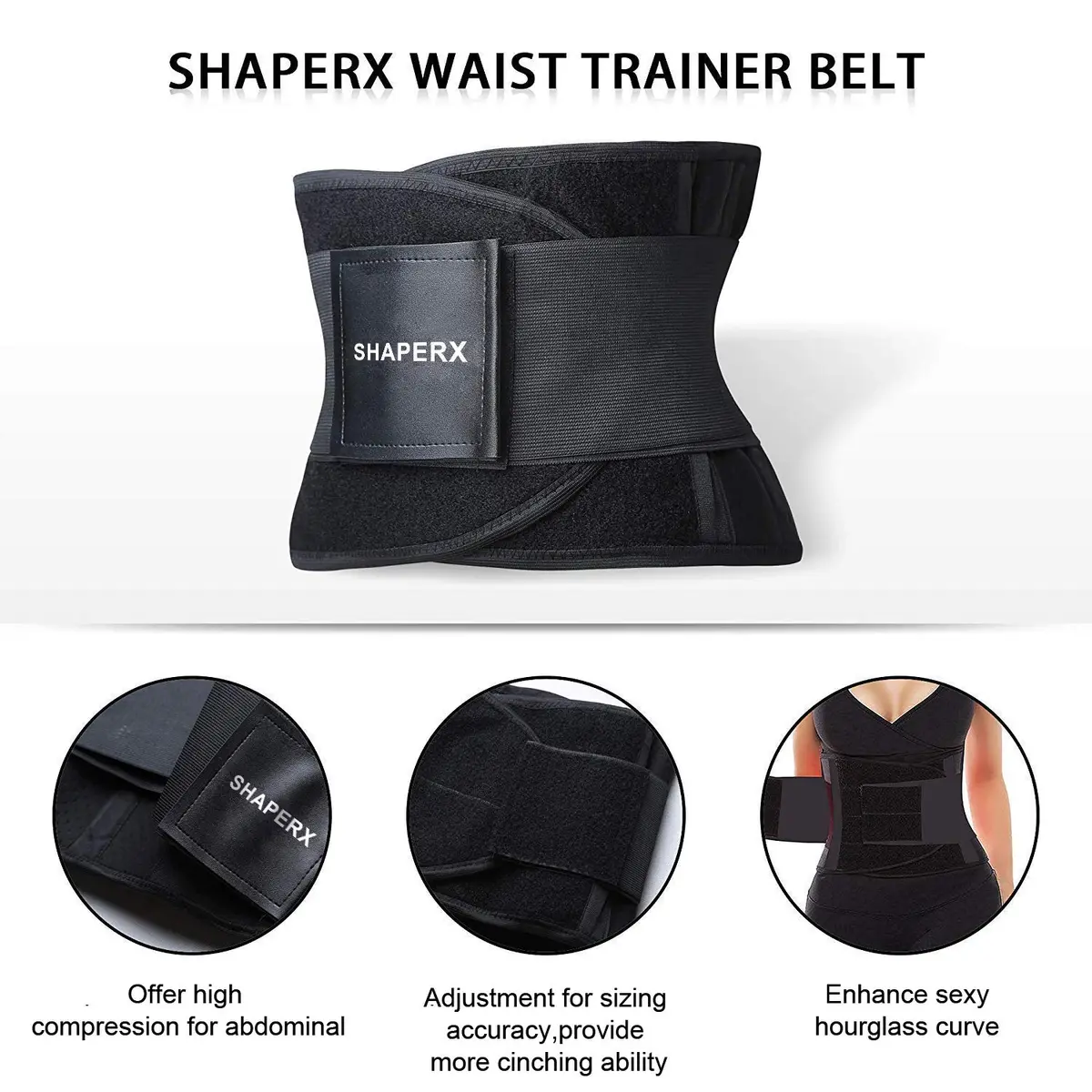 SHAPERX Waist Trainer for Women Tummy Control Waist Cincher Belt 2XL | Supports Workout & Postpartum Recovery - view 4