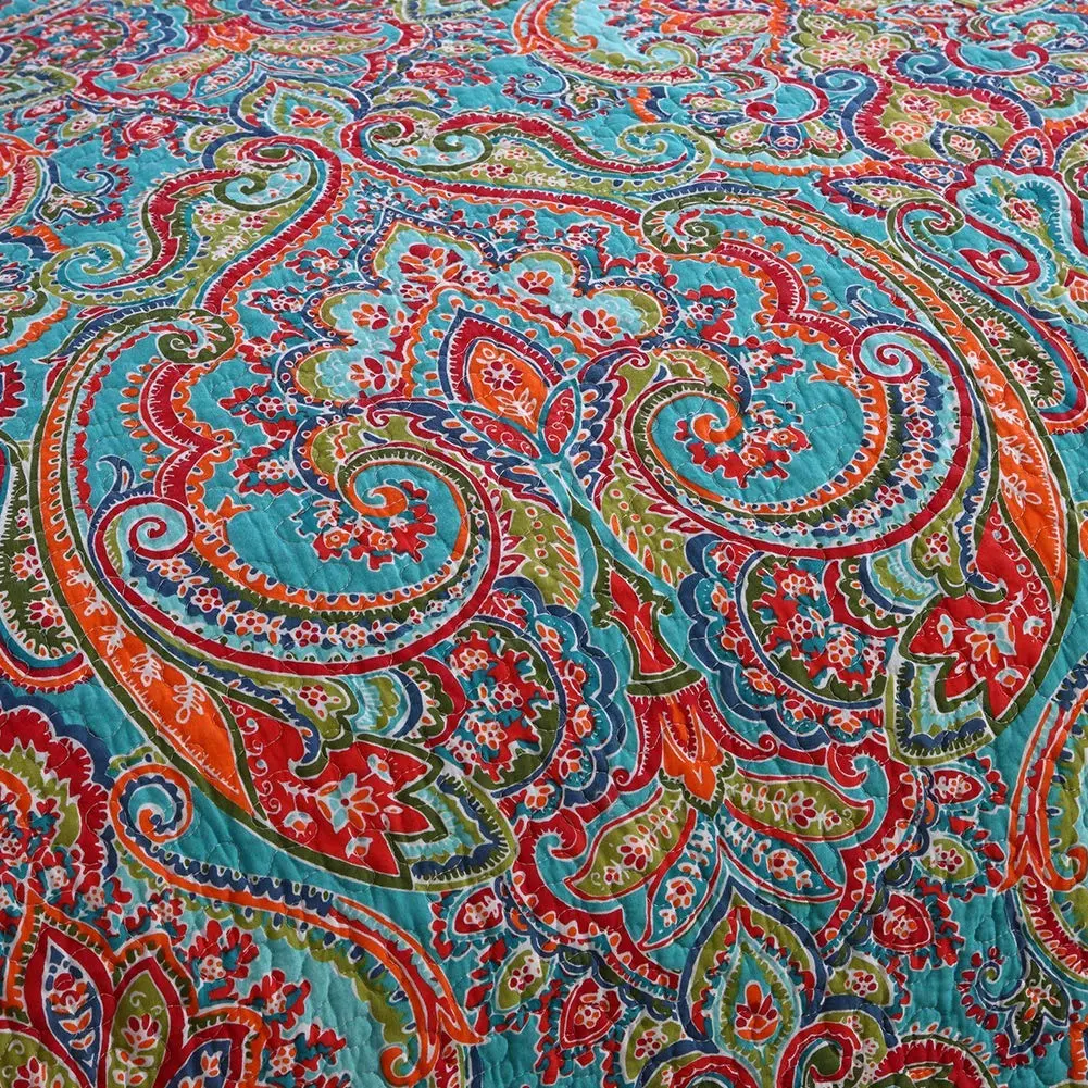 NEWLAKE Quilted Throw Blanket for Bed Couch Sofa, European Gorgeous Floral, 60X78 Inch - view 3
