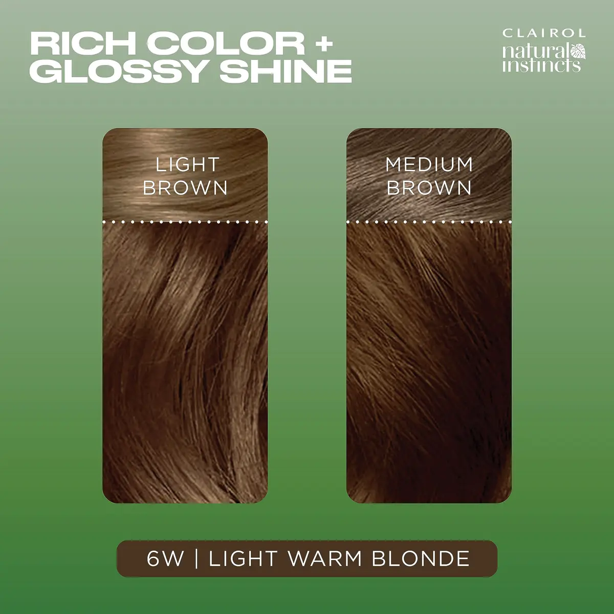 Clairol Natural Instincts Demi-Permanent Hair Dye 6W Light Warm Brown 177ml (5.85 Fl Oz) | Ammonia-Free Vegan Hair Color with Coconut Oil & Aloe Vera - view 4