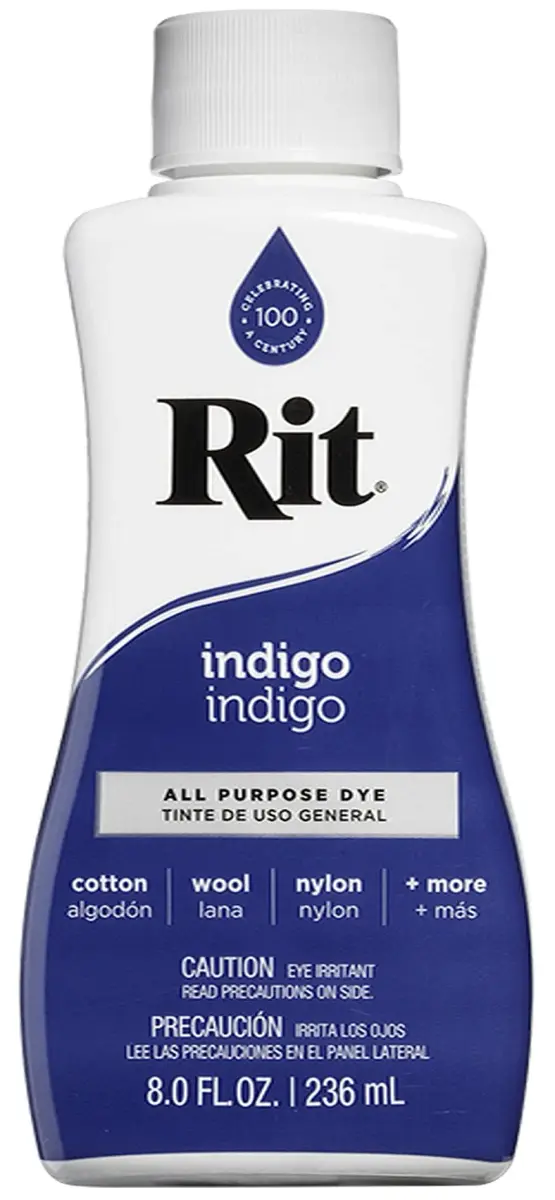 Rit All-Purpose Liquid Fabric Dye, Indigo - Vibrant Color for All Fabrics - main product image