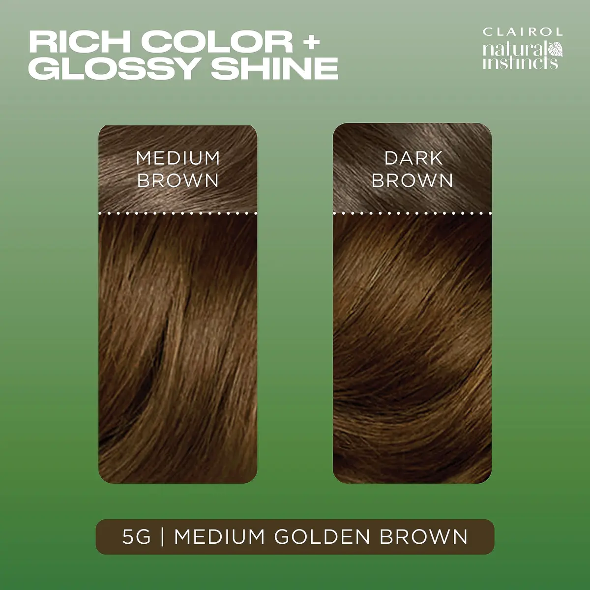 Clairol Natural Instincts Demi-Permanent Hair Dye 5G Medium Golden Brown 163ml (5.5 Fl Oz) | Gentle Ammonia-Free Color with Coconut Oil & Aloe - view 4