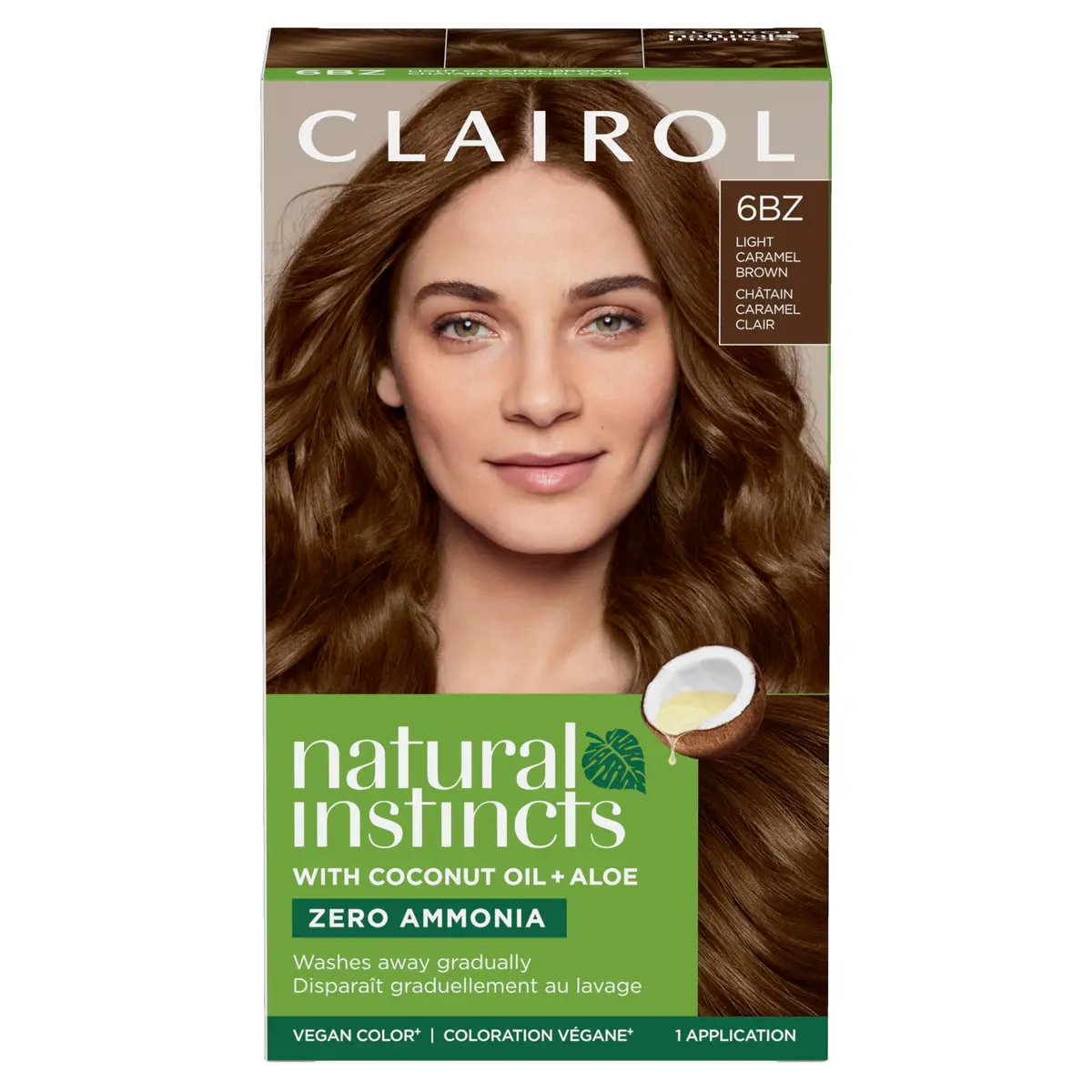 Clairol Natural Instincts Demi-Permanent Hair Dye 6BZ Light Caramel Brown | Vegan, Ammonia-Free, Glossy Shine (70-120 chars) - main product image