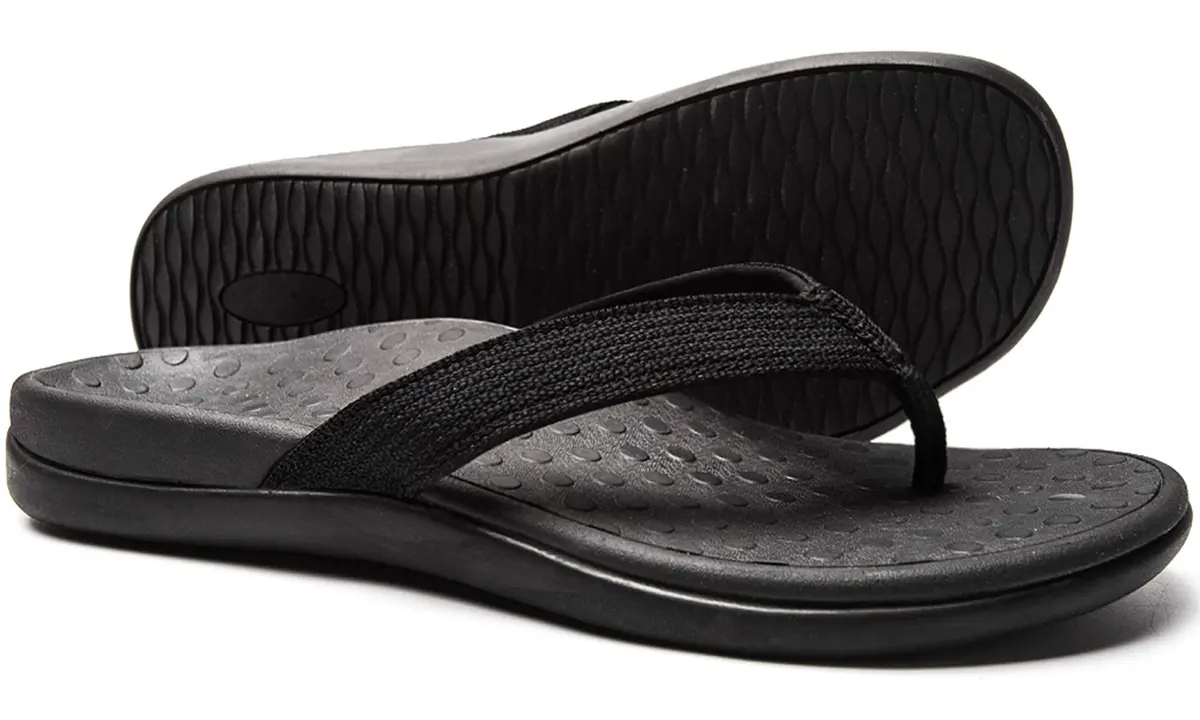 LLSOARSS Plantar Fasciitis Feet sandal with Arch Support | Orthotic Flip Flops for Flat Feet, Heel Pain (10 M US, Black) - main product image