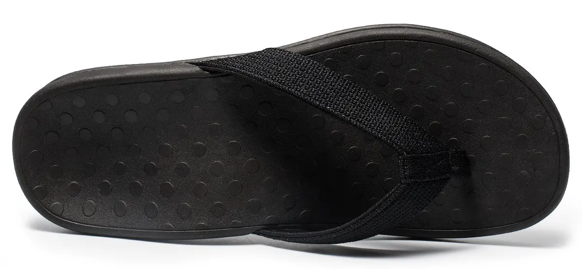LLSOARSS Plantar Fasciitis Feet sandal with Arch Support | Orthotic Flip Flops for Flat Feet, Heel Pain (10 M US, Black) - view 6