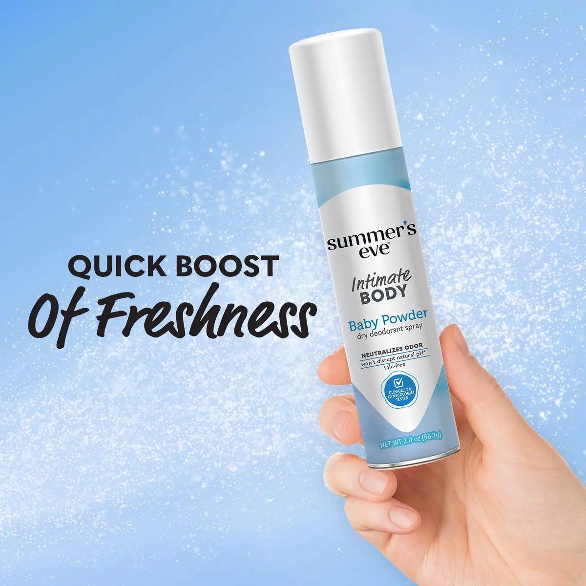 Summer's Eve Gentle Feminine Spray Baby Powder 177ml (6 Fl Oz) | Daily Odor Protection - view 6