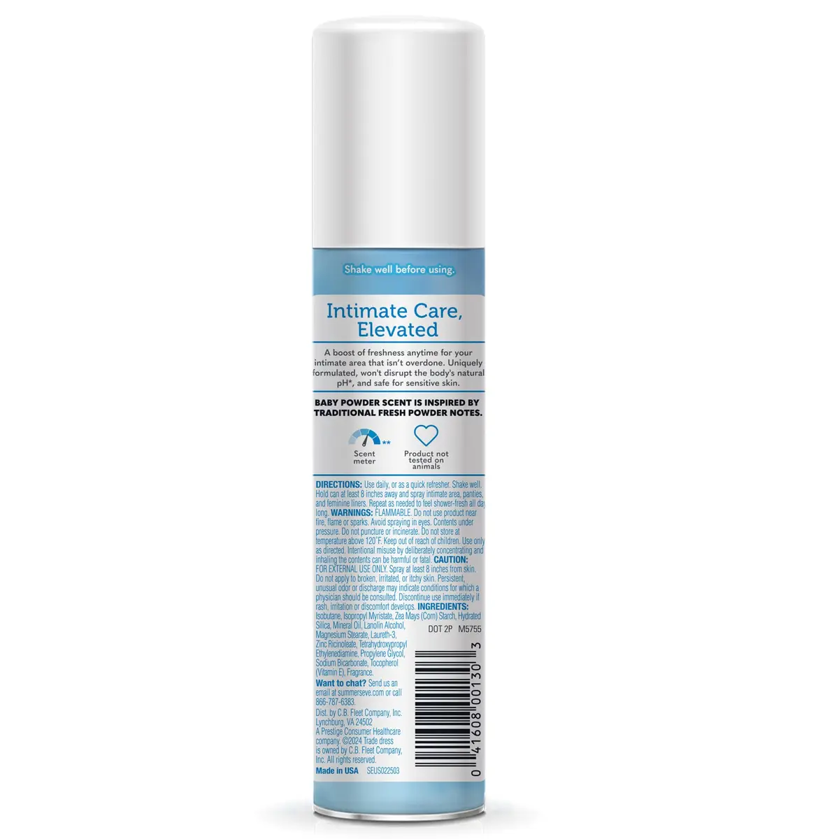 Summer's Eve Gentle Feminine Spray Baby Powder 177ml (6 Fl Oz) | Daily Odor Protection - view 9