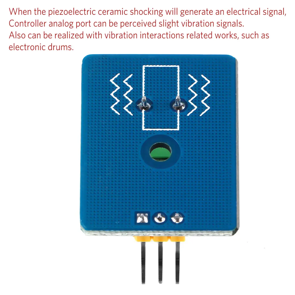 MakerHawk 4pcs Analog Ceramic Piezo Vibration Sensor Module 3.3V/5V | Detects Vibration Extent - view 4