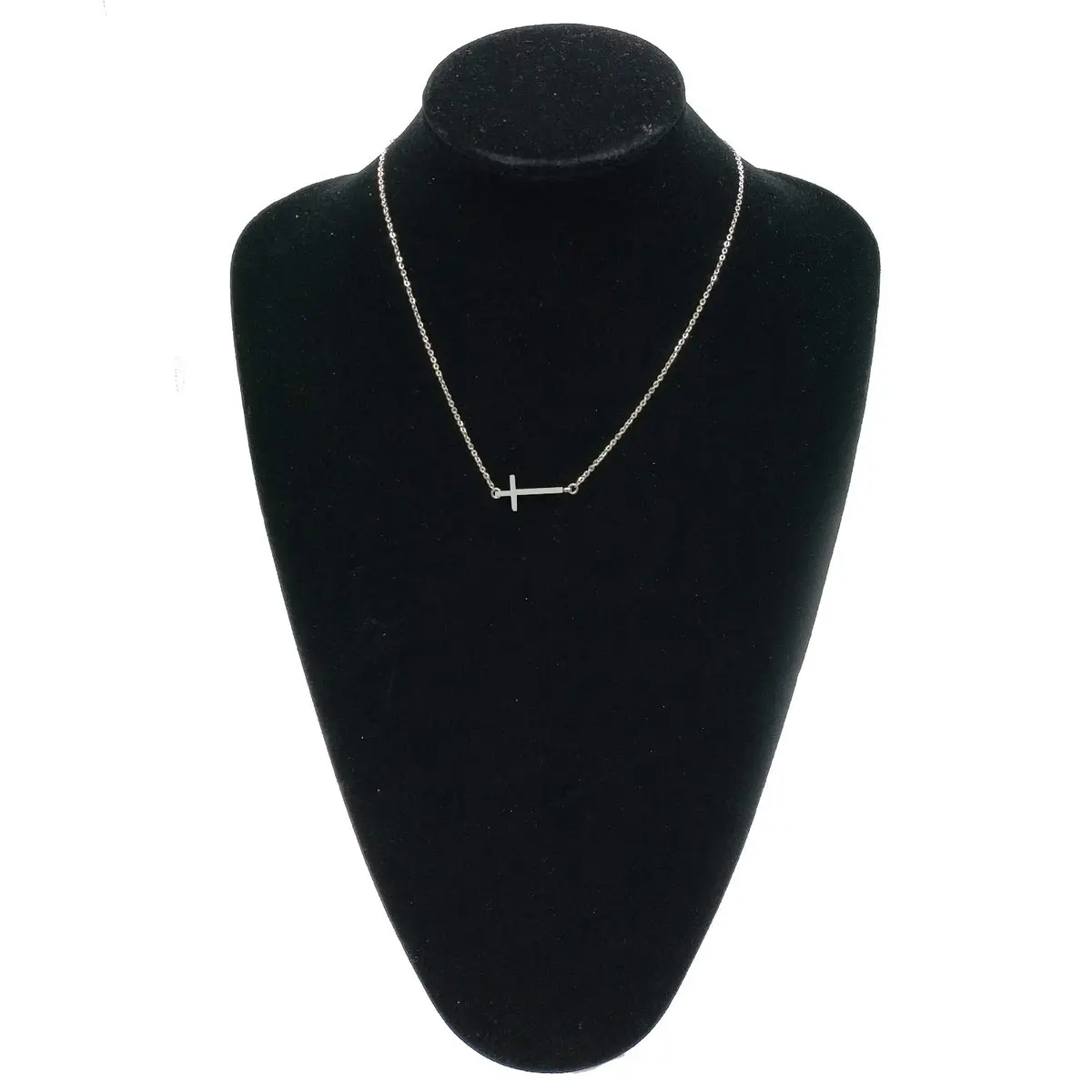MOMOL Sideways Cross Necklace for Women 18K Gold Plated Christian Necklaces | Dainty Gold Pendant - view 8
