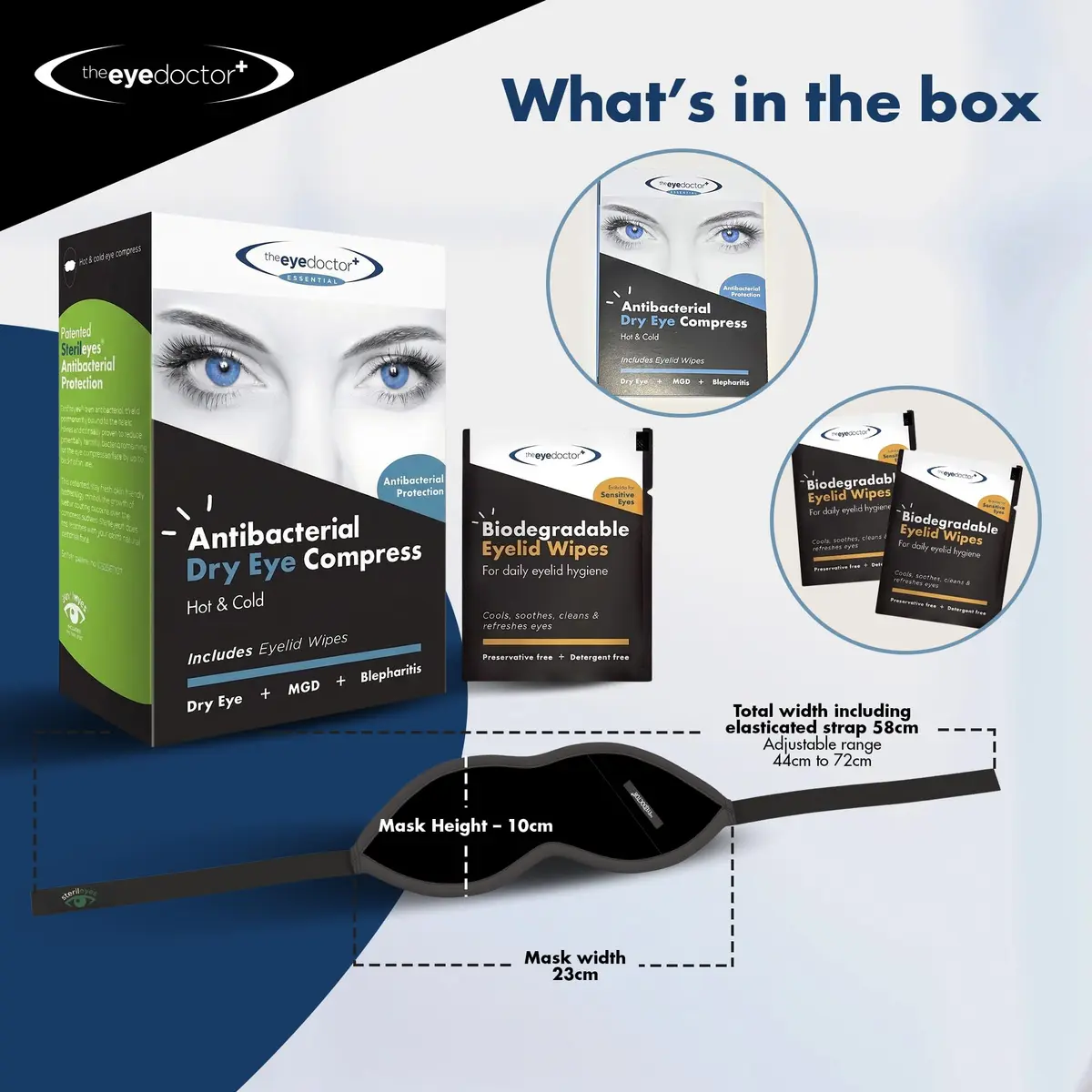 The Eye Doctor Hot Compress for Eye - Helps Dry Eye & Blepharitis - Reusable Eye Mask - Heated Eye Mask for Dry Eyes - Warm Compress for Dry Eyes - Heated Eye Mask for Stye | Adjustable & Microwave Safe - view 7