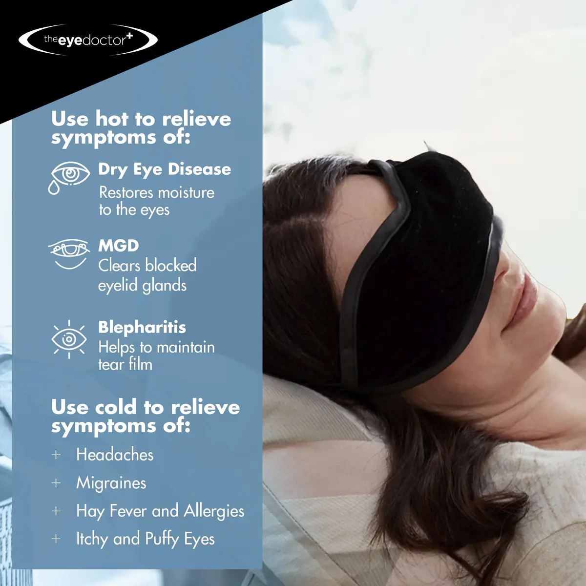 The Eye Doctor Hot Compress for Eye - Helps Dry Eye & Blepharitis - Reusable Eye Mask - Heated Eye Mask for Dry Eyes - Warm Compress for Dry Eyes - Heated Eye Mask for Stye | Adjustable & Microwave Safe - view 2