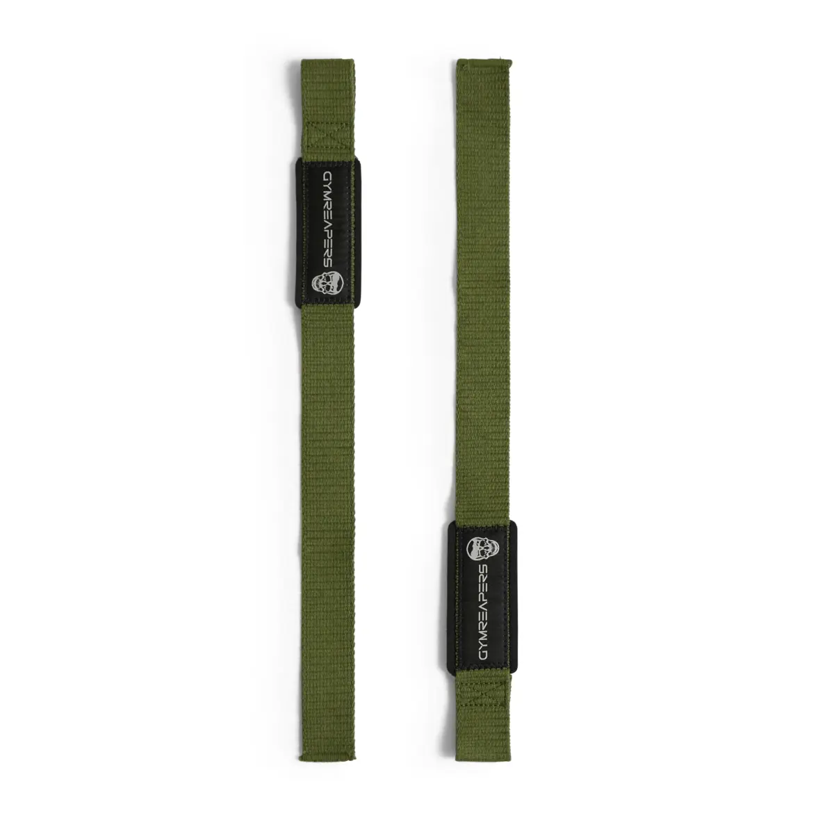 Gymreapers Lifting Wrist Straps Military Green | Padded Neoprene & 18" Cotton for Deadlifts & Weightlifting - view 4