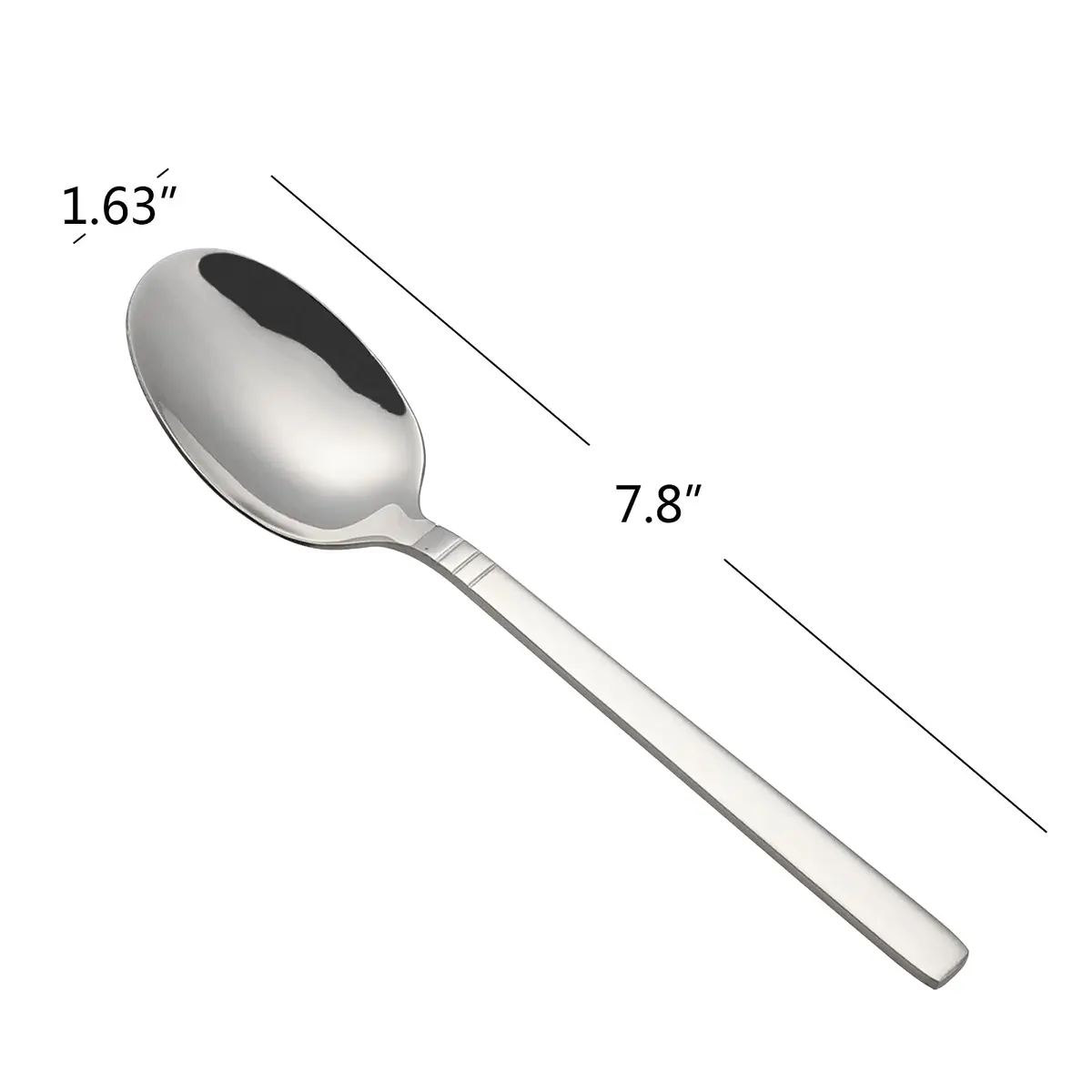 Morcte 12-Piece Stainless Steel Dinner Spoons, 7.8 inch (19.8 cm) Cutlery Set | Polished Steel for Home & Hotel Dining - view 3