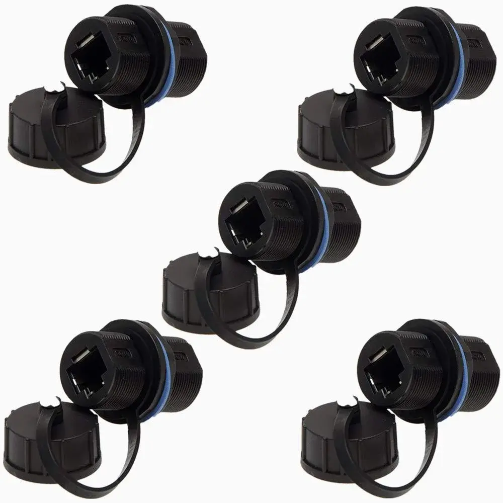 ANMBEST Shielded RJ45 Waterproof CAT6 Ethernet Connector 5PCS | IP67 Rated for Industrial Use - main product image