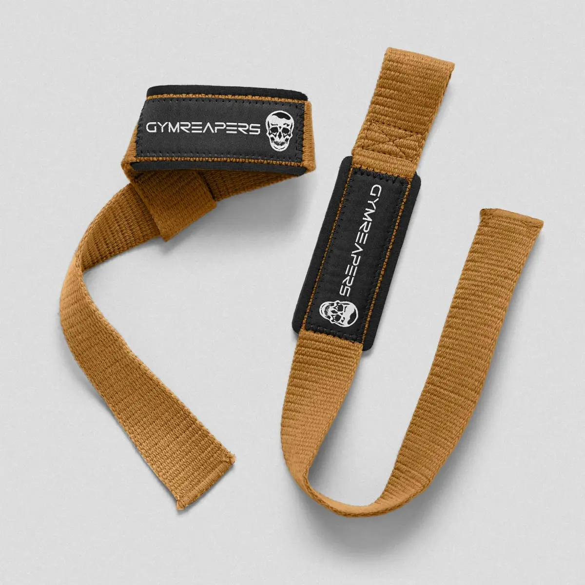 Gymreapers Lifting Wrist Straps with Neoprene Padding & 18" Cotton - Desert Tan | Secure Grip for Deadlifts & Weight Training - view 4