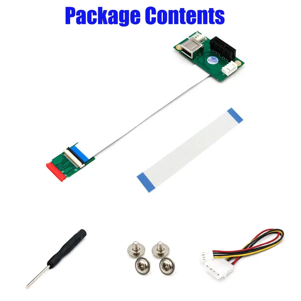 Mustpoint NGFF (M.2) Key A/E to PCI-E x1 + USB Riser Card 15cm & 25cm Cables | Support PCIe 1X/4X/8X/16X, USB 2.0, Windows 7+ - view 6