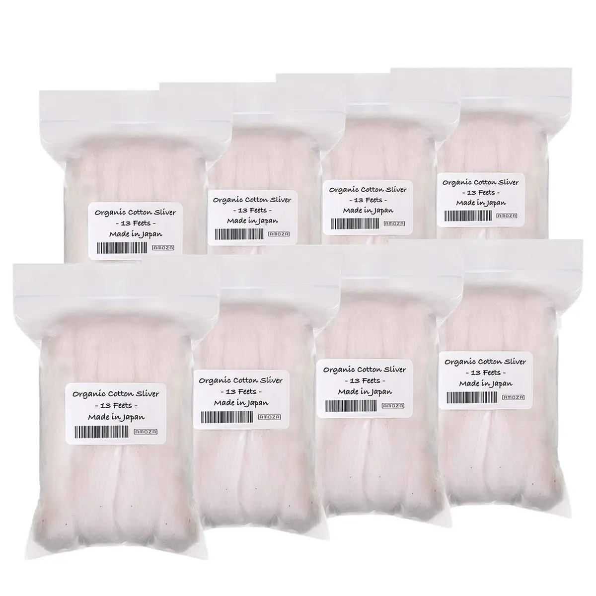 AMOZA Organic Cotton Sliver 13 Feet | Unbleached, Non-pesticide, Made in Japan - main product image