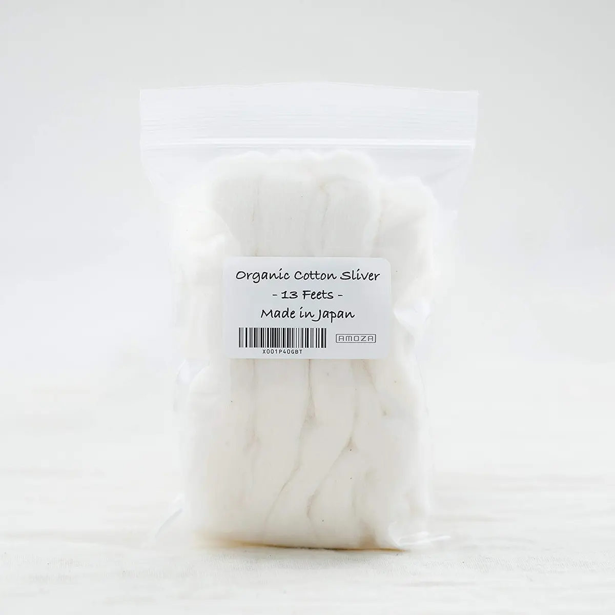 AMOZA Organic Cotton Sliver 13 Feet | Unbleached, Non-pesticide, Made in Japan - view 2