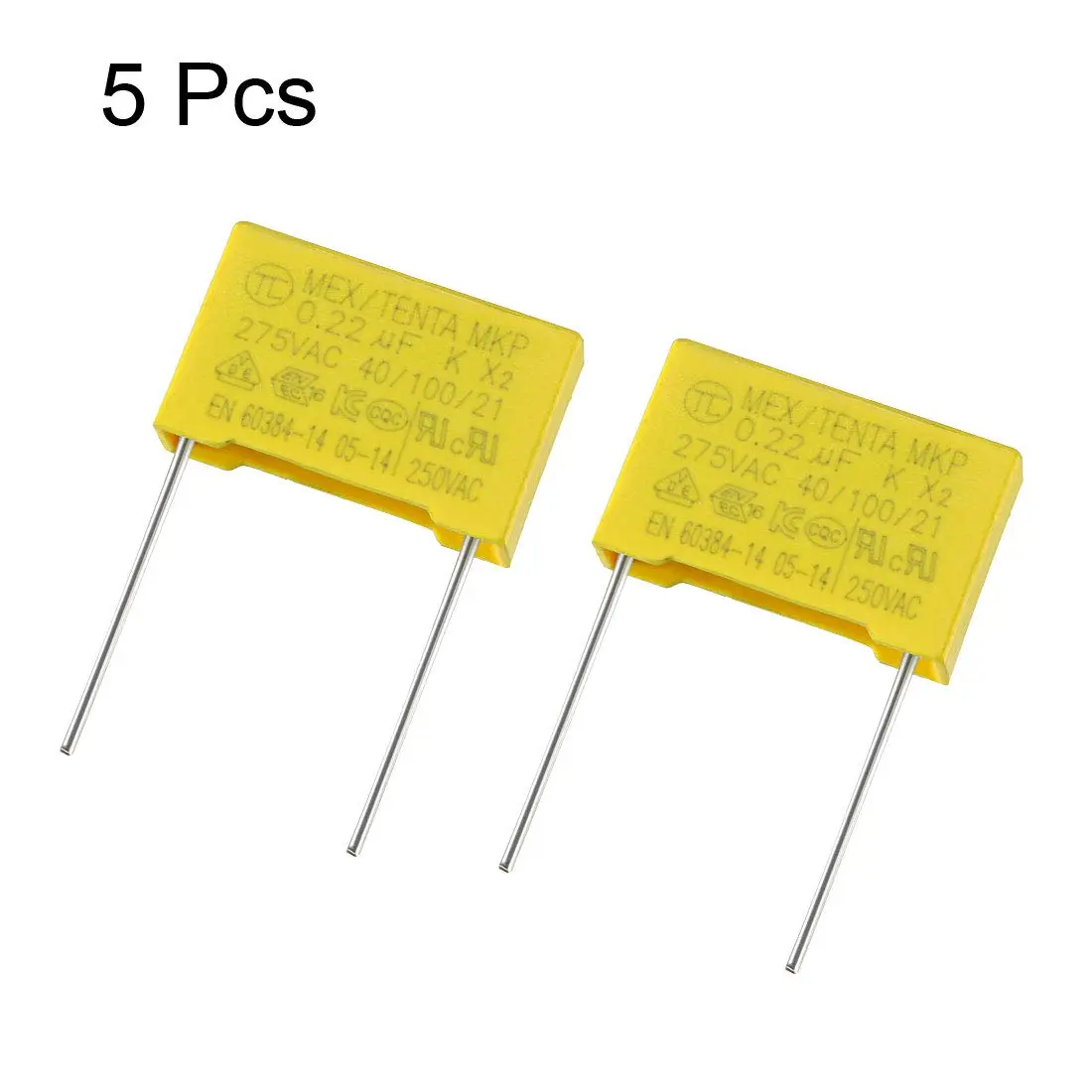 uxcell Safety Capacitors Polypropylene Film 0.22uF 275VAC X2 | Compact, Flame Retardant, Long Service Life - view 2