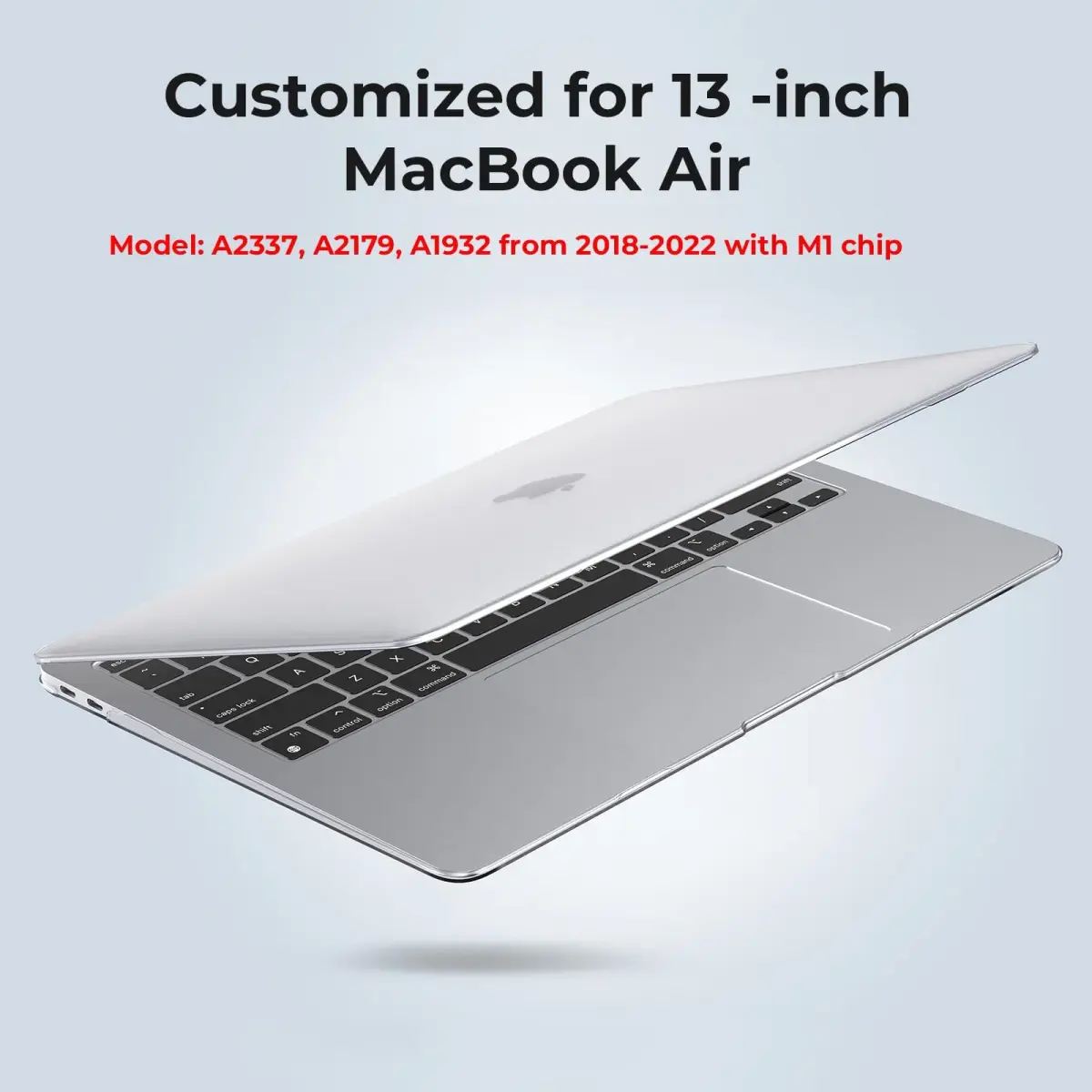 EooCoo Crystal Clear Hard Shell Case for MacBook Air 13-inch M1 (A2337/A2179/A1932) | Protects from Scratches & Dents - view 8