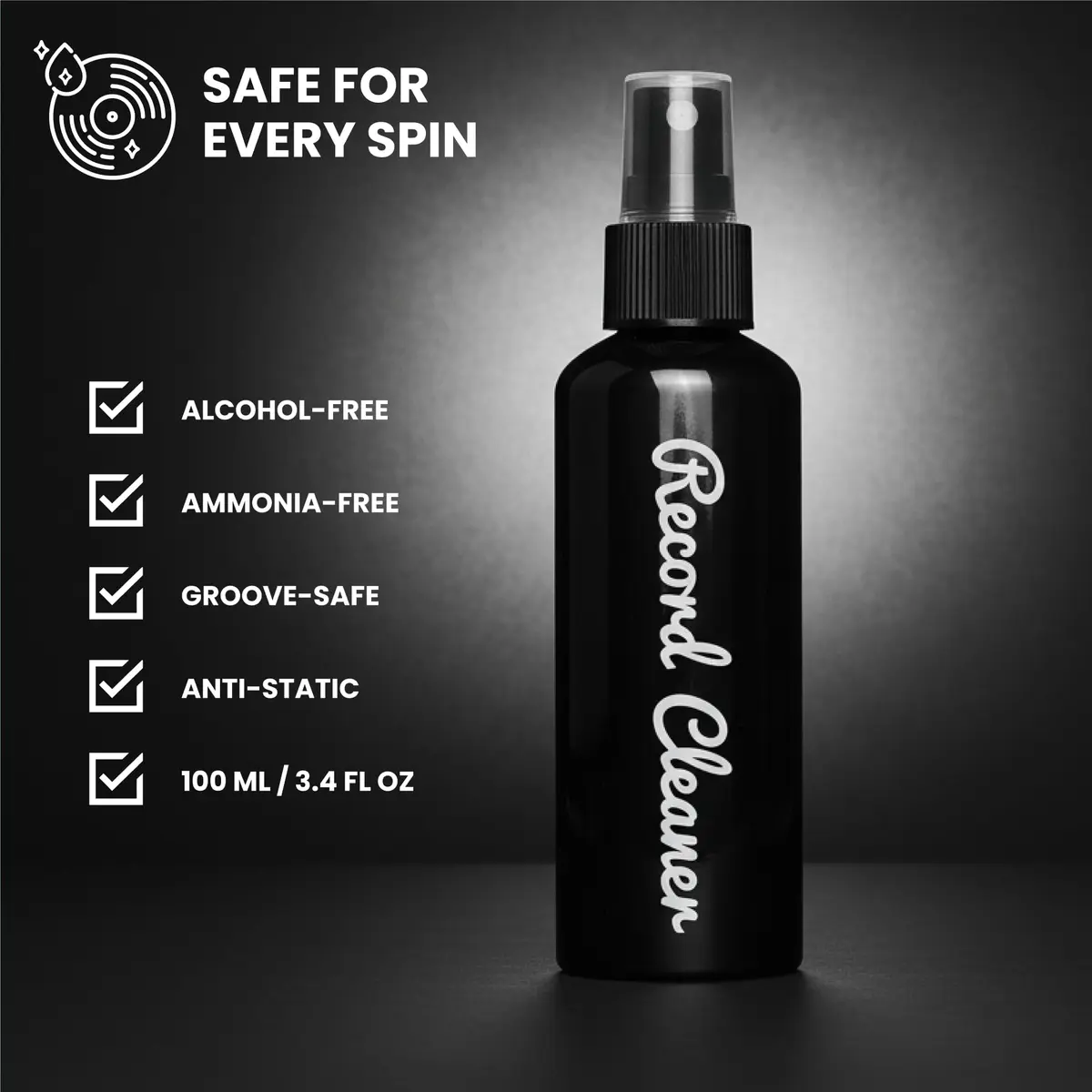 Big Fudge Record Cleaning Solution 100ml (3.4 Fl Oz) | Safe for All Vinyl Records - view 2