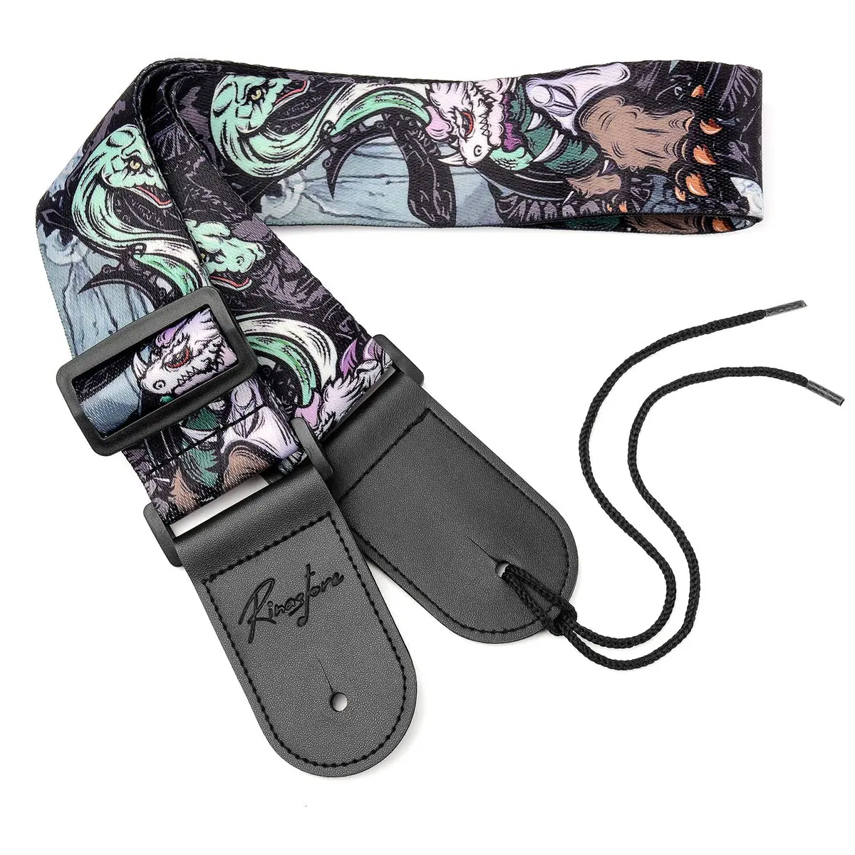 Rinastore Black Tortoise Guitar Strap 41-67" | Comfortable, Adjustable, Heavy-Duty Polyester - view 6