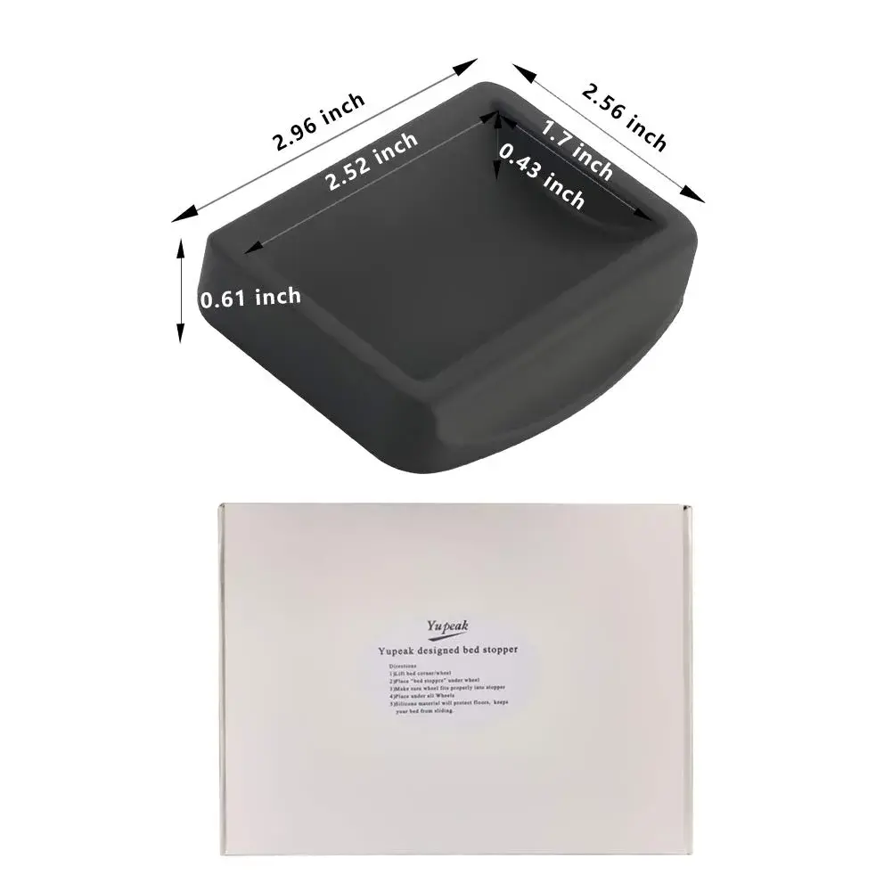 YupeaK Black Silicone Furniture & Bed Wheel Stoppers 6 Pack | Prevents Scratches & Sliding - view 7