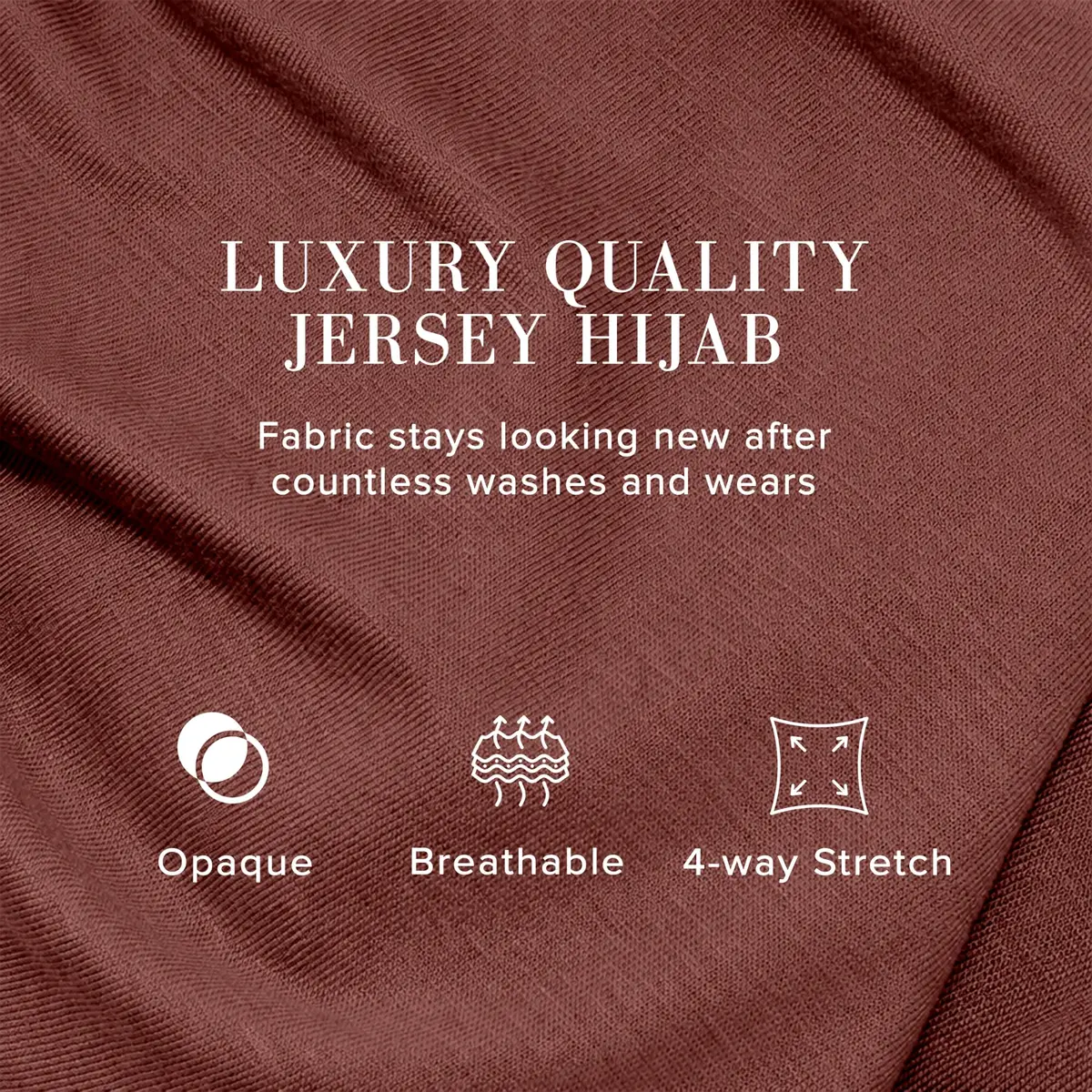 VOILE CHIC Premium Jersey Hijab Scarf for Women - Mocha | 4-Way Stretch, Soft & Non-Slip (70-120 chars) - view 5