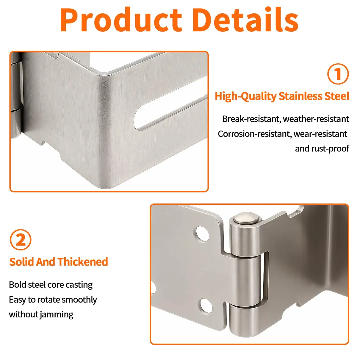 HOWDIA 90 Degree Hasp Latch 6.3cm (2.5 Inch) | Stainless Steel Security Lock for Sliding & Barn Doors - view 8