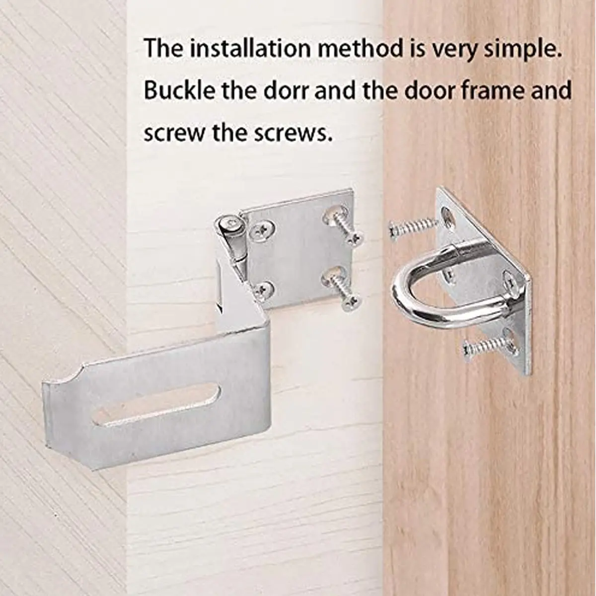HOWDIA 90 Degree Hasp Latch 6.3cm (2.5 Inch) | Stainless Steel Security Lock for Sliding & Barn Doors - view 3