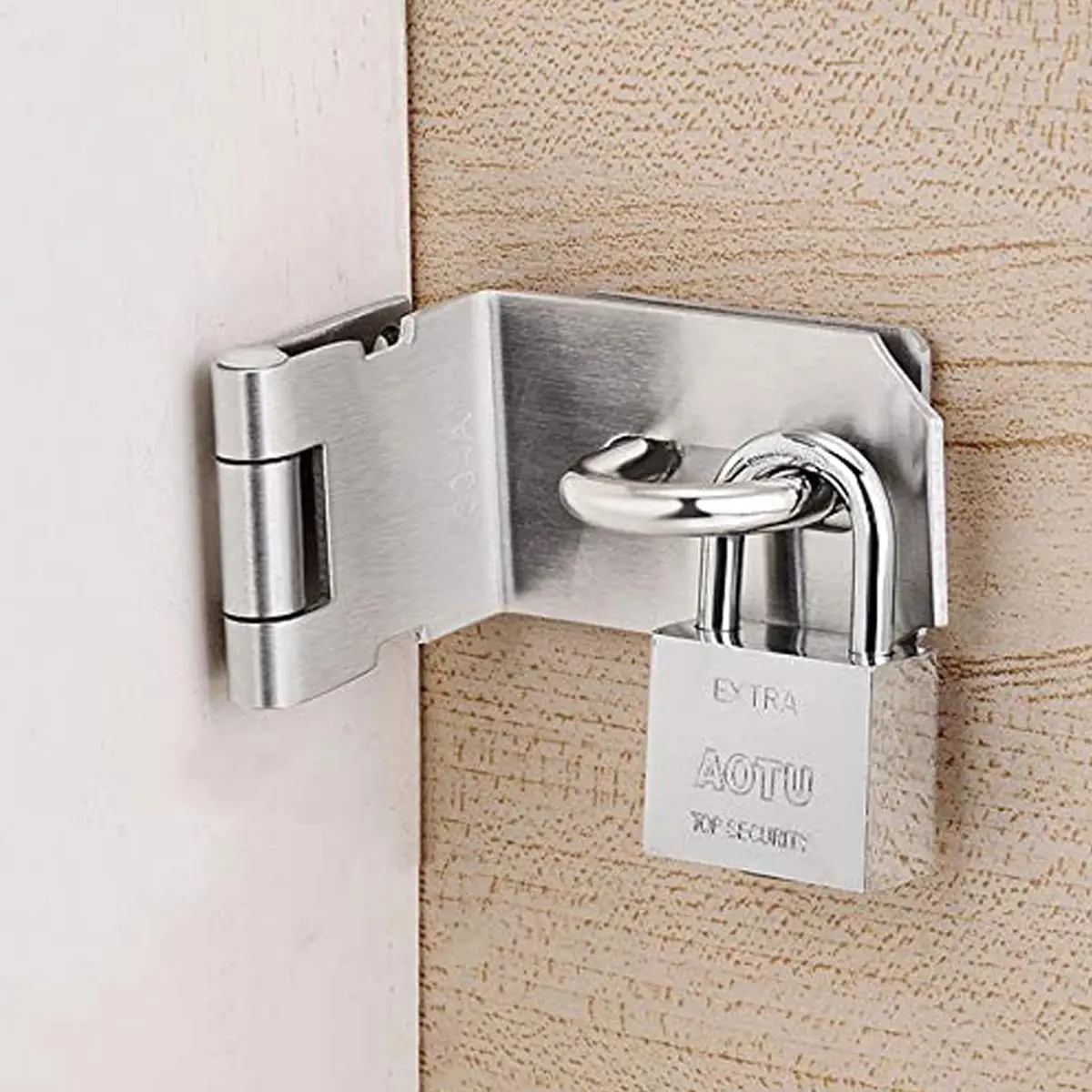 HOWDIA 90 Degree Hasp Latch 6.3cm (2.5 Inch) | Stainless Steel Security Lock for Sliding & Barn Doors - view 4