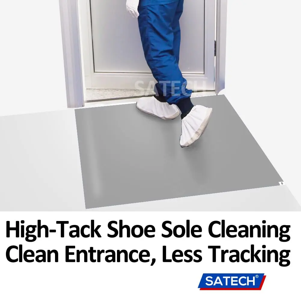 SATECH Sticky Mat 24" x 36" (6 sq ft) Grey | Cleanroom & Lab Adhesive Floor Mat - view 5