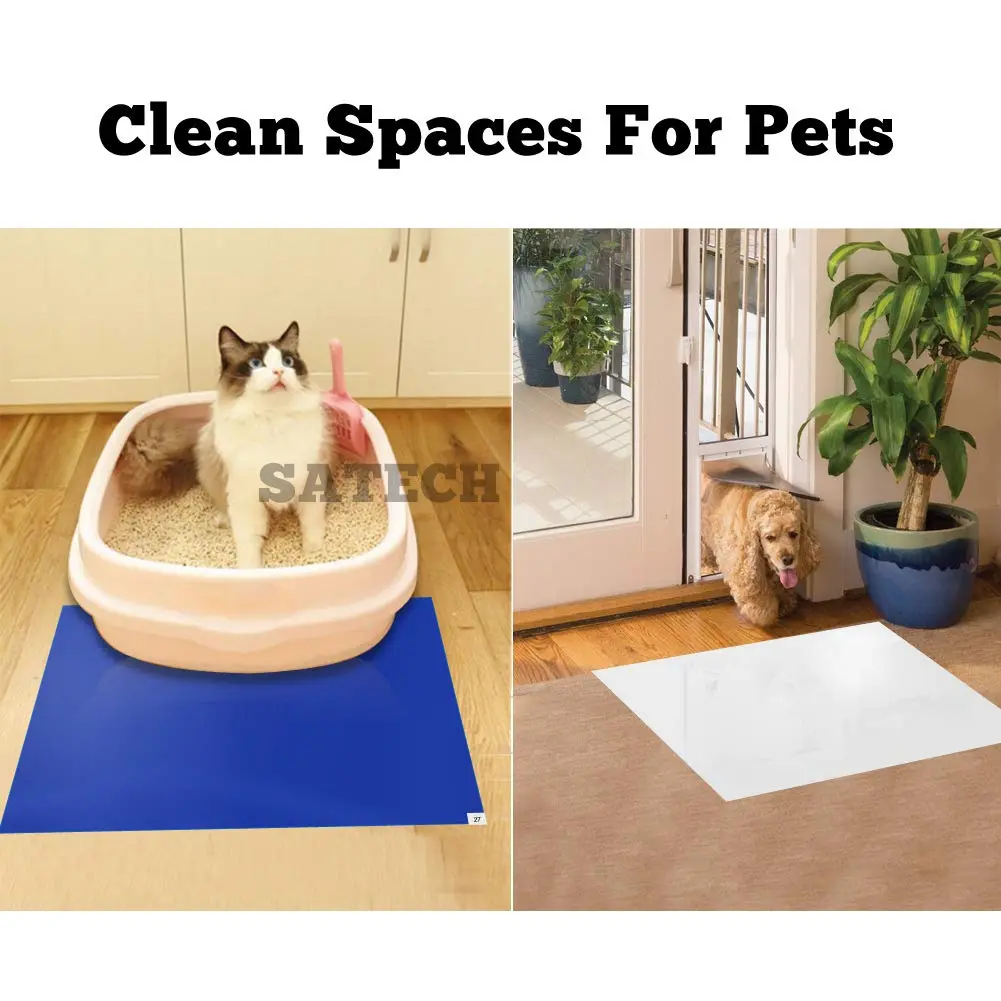 SATECH Sticky Tacky Adhesive Mat 36" x 45" Blue (Case of 4 Mats, 30 Sheets Each) | Cleanroom Lab Hospital Pet Use - view 6