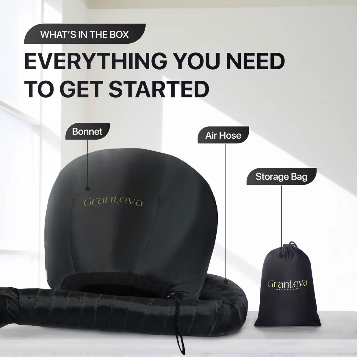 Granteva Large Hooded Hair Dryer Attachment with Headband for Curly Hair, Speeds Drying Time, Deep Conditioning At Home - view 5