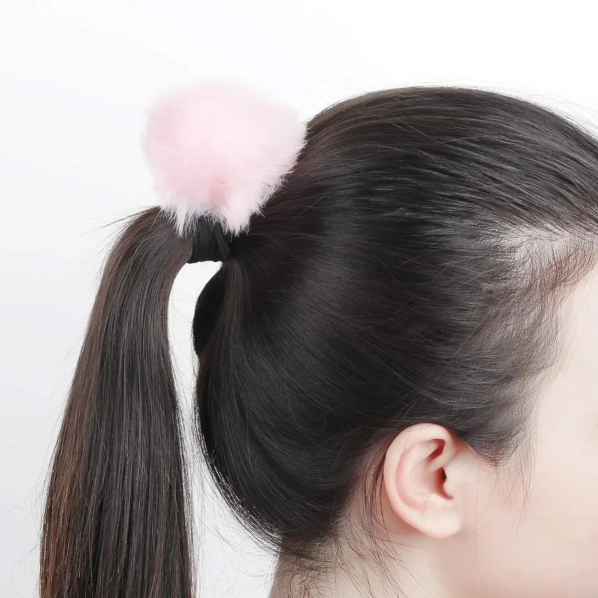 lasenersm Fluffy Furry Pom-Ball Headbands and Elastic Hair Ties - 6 Pieces, 3 Pairs | Cute Faux Fur Animal Ear Headbands for Girls & Women - view 6