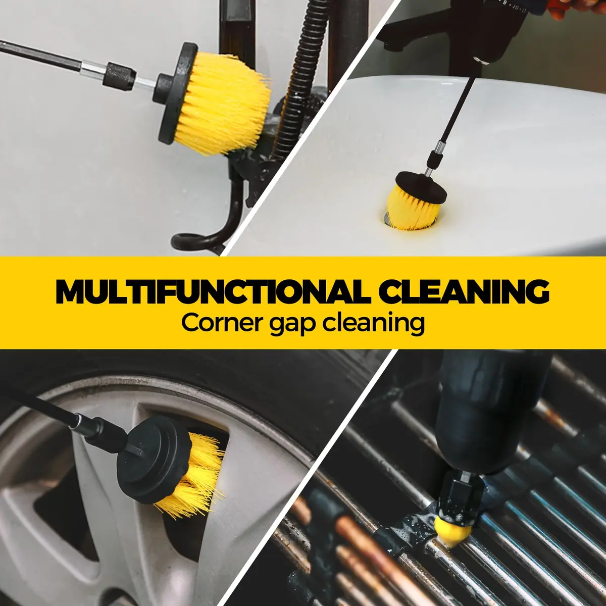 Holikme Drill Brush Set 11 Pieces | Deep Surface & Grout Cleaning with Power Scrubber (70-120 chars) - view 2