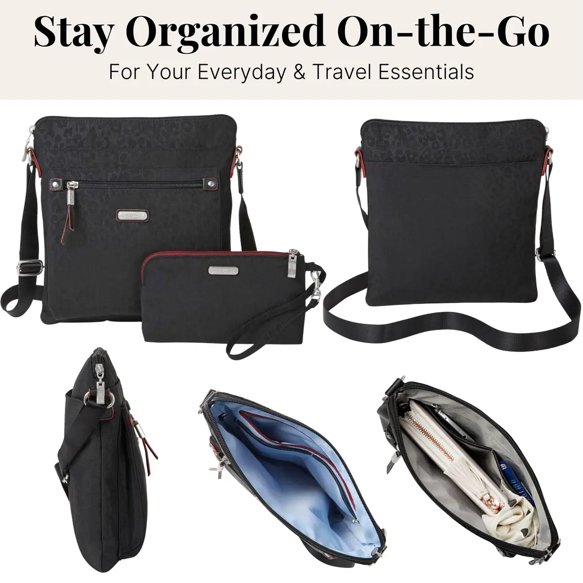Baggallini Go Bagg with RFID Wristlet - Lightweight Travel Crossbody Bag for Women - view 6