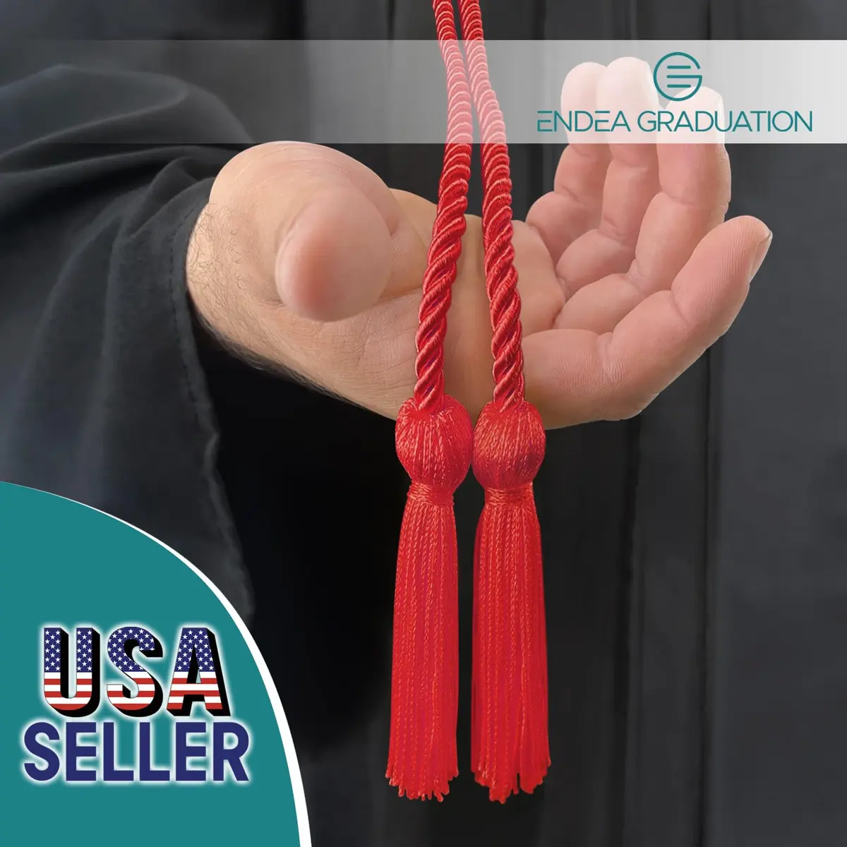Endea Graduation Double Honor Cord (Red) | 63-inch Polyester Graduation Cord with Tassel - view 2