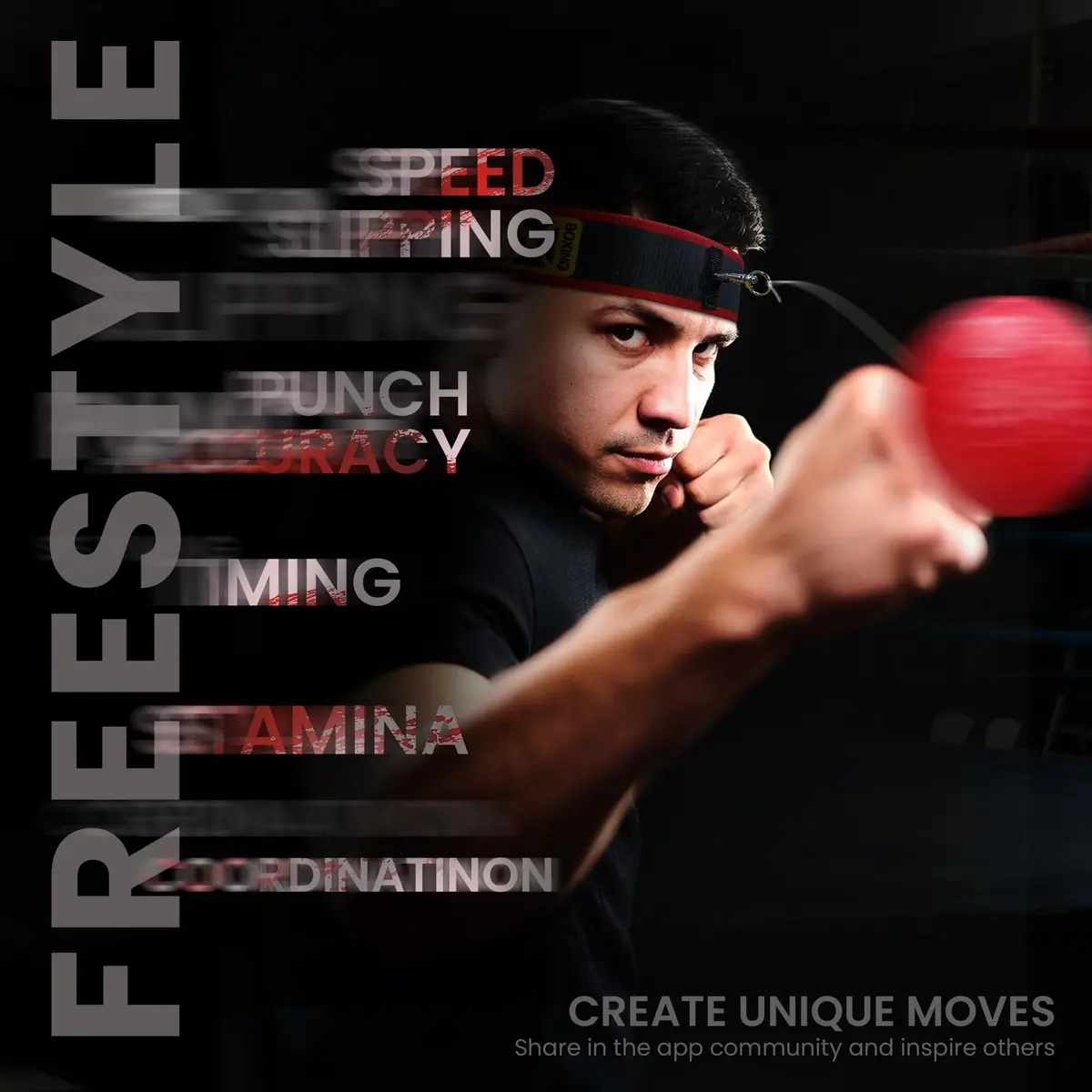 YMX BOXING Training Reflex Ball with Counter App & Headband | 10.2cm (4 inch) Diameter - view 3