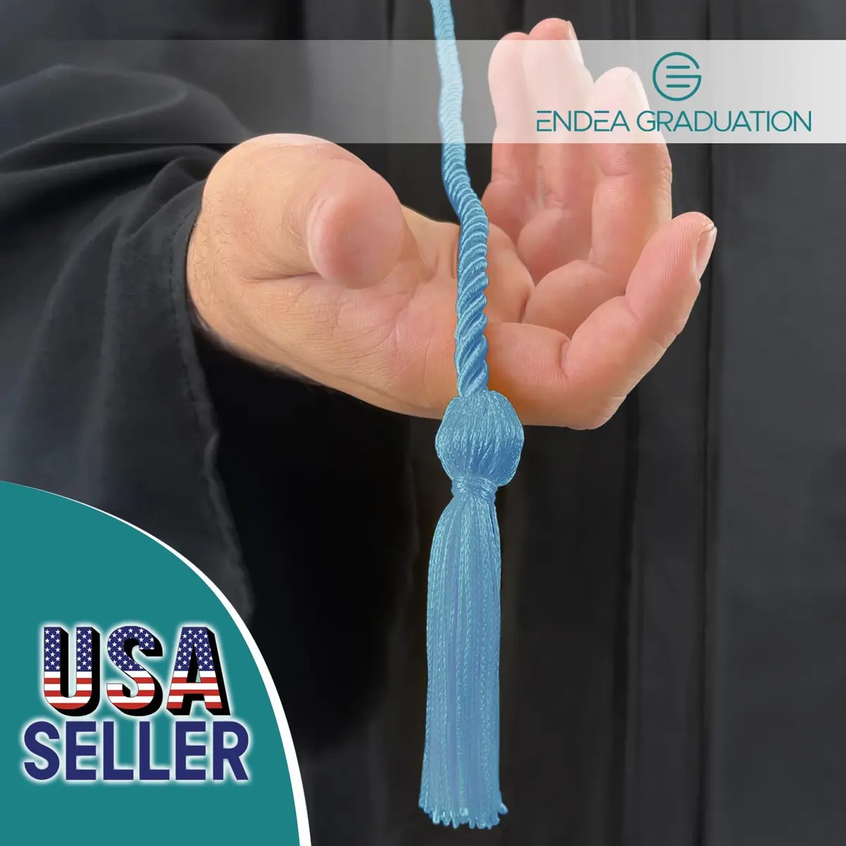 Endea Graduation Single Honor Polyester Cord Light Blue | 67-inch Academic Achievement Cord - view 2