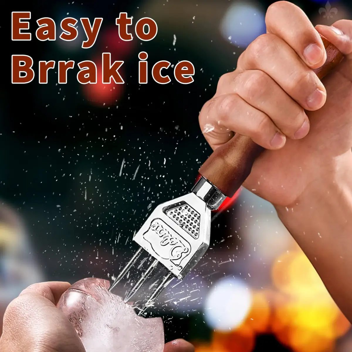 LINALL Three Pronged Ice Pick Set of 2 | Durable Stainless Steel Bartender Tool 184mm (7.2 inch) - view 4