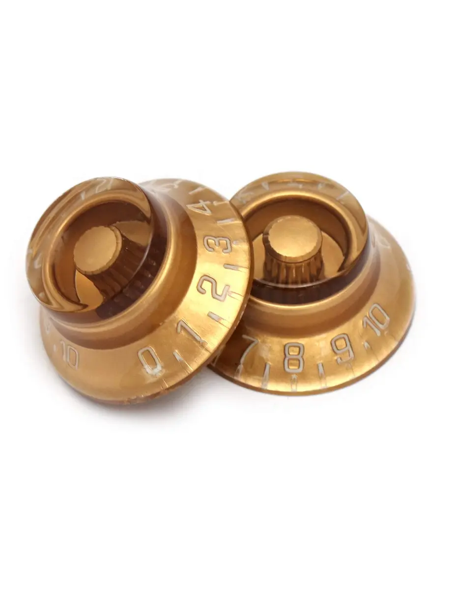 Metallor Gold Top Hat Electric Guitar Knobs 4Pcs | Fits 6mm Spline Shaft Pots - view 6